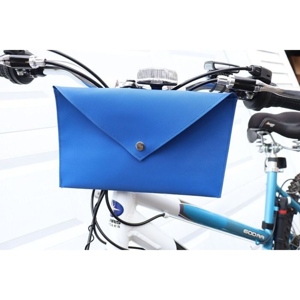 blue SMALL bike handlebar bag coated polyester vintage cruiser style bicycle